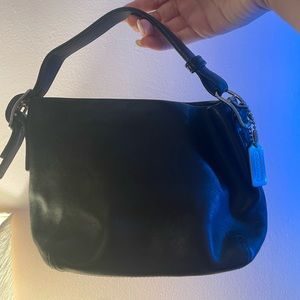 Coach small black purse with silver hardware
